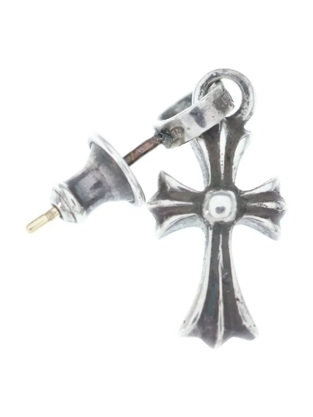 Chrome Hearts Bby Pprchn Baby Fat Cross Drop Single Earring Silver